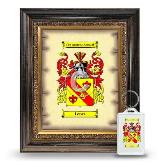 Lones Framed Coat of Arms and Keychain - Heirloom