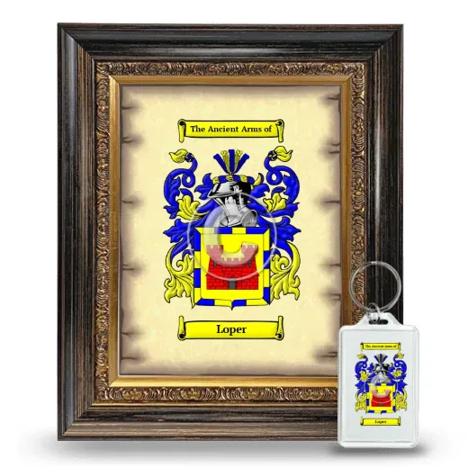 Loper Framed Coat of Arms and Keychain - Heirloom