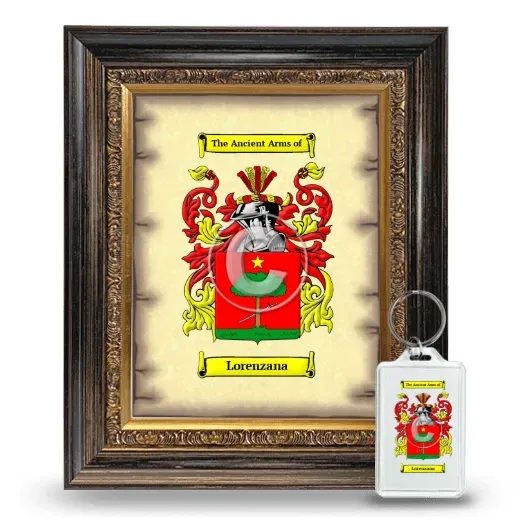 Lorenzana Framed Coat of Arms and Keychain - Heirloom