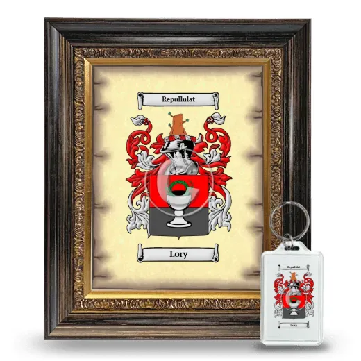 Lory Framed Coat of Arms and Keychain - Heirloom