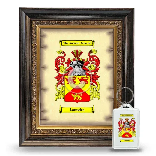 Loundes Framed Coat of Arms and Keychain - Heirloom