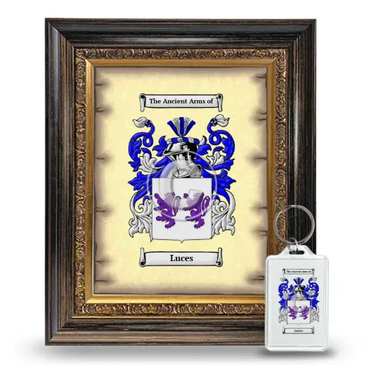 Luces Framed Coat of Arms and Keychain - Heirloom
