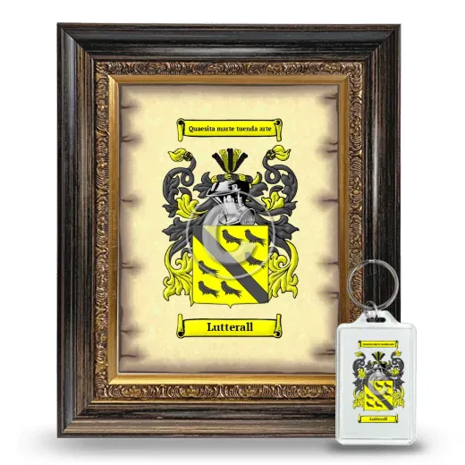 Lutterall Framed Coat of Arms and Keychain - Heirloom