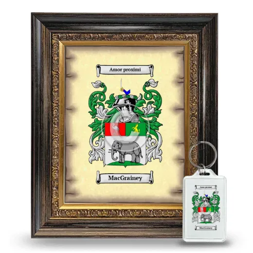 MacGrainey Framed Coat of Arms and Keychain - Heirloom