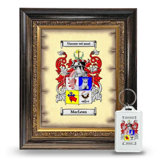 MacLean Framed Coat of Arms and Keychain - Heirloom