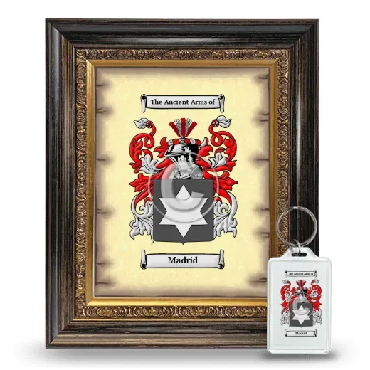 Madrid Framed Coat of Arms and Keychain - Heirloom