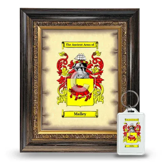 Malley Framed Coat of Arms and Keychain - Heirloom