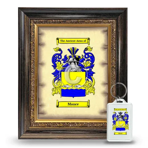 Mance Framed Coat of Arms and Keychain - Heirloom