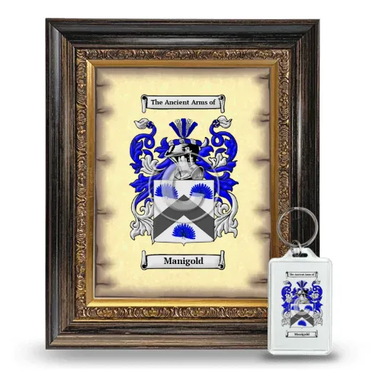 Manigold Framed Coat of Arms and Keychain - Heirloom