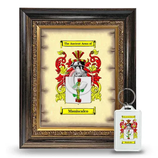 Maniscalco Framed Coat of Arms and Keychain - Heirloom
