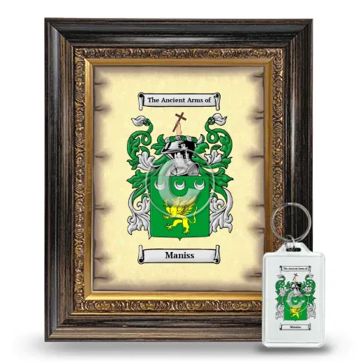 Maniss Framed Coat of Arms and Keychain - Heirloom