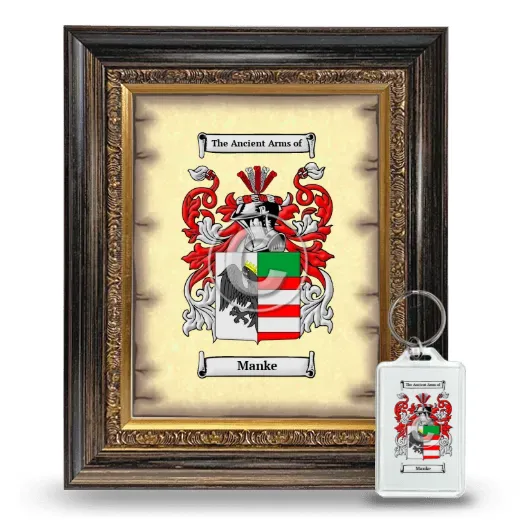 Manke Framed Coat of Arms and Keychain - Heirloom