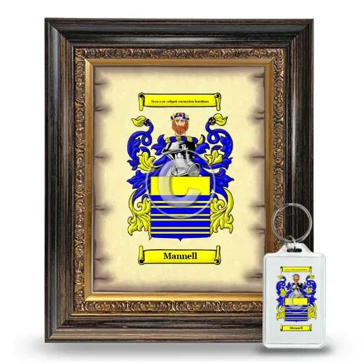 Mannell Framed Coat of Arms and Keychain - Heirloom