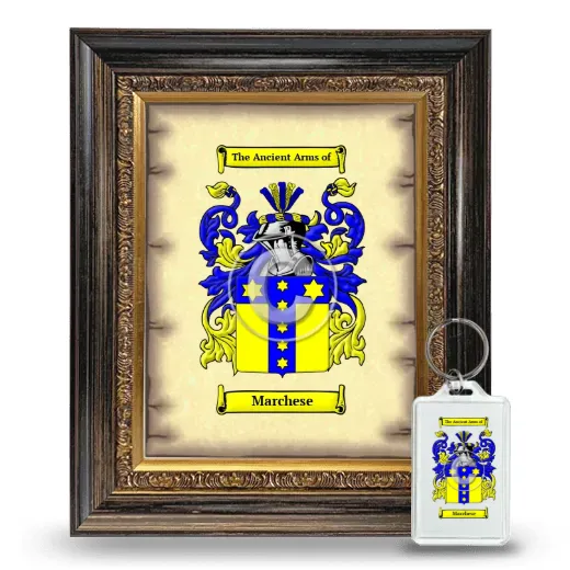 Marchese Framed Coat of Arms and Keychain - Heirloom