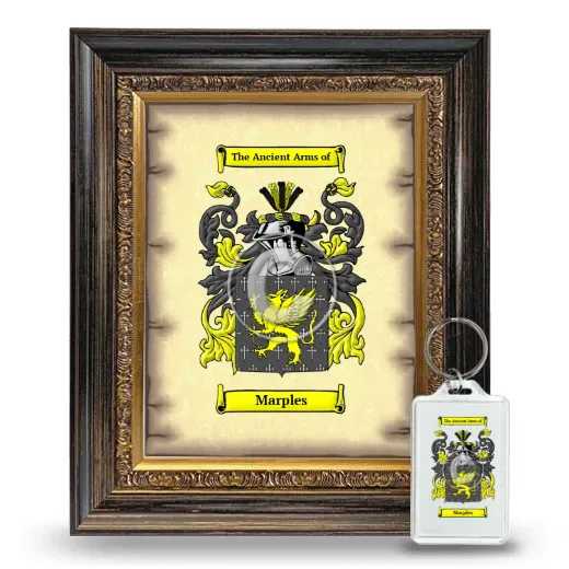 Marples Framed Coat of Arms and Keychain - Heirloom