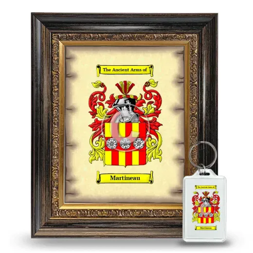 Martineau Framed Coat of Arms and Keychain - Heirloom
