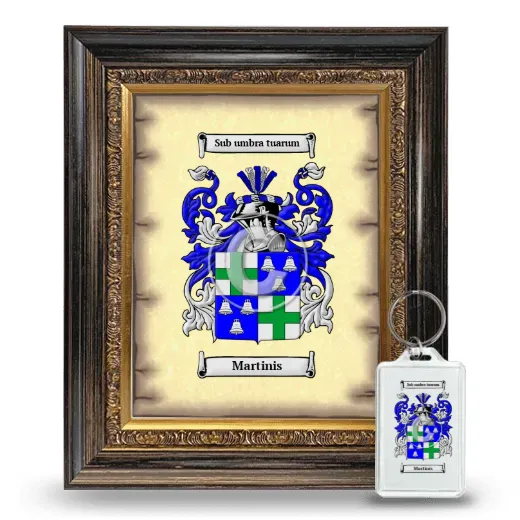 Martinis Framed Coat of Arms and Keychain - Heirloom