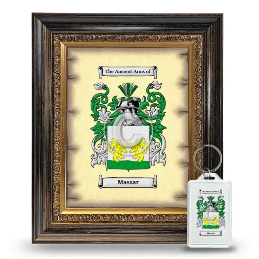 Massar Framed Coat of Arms and Keychain - Heirloom