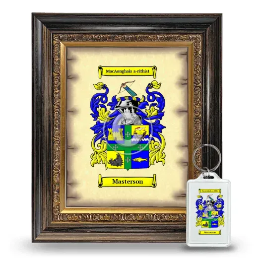 Masterson Framed Coat of Arms and Keychain - Heirloom