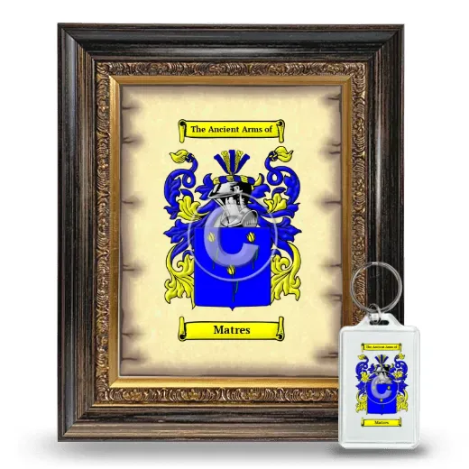 Matres Framed Coat of Arms and Keychain - Heirloom