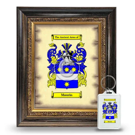 Maurin Framed Coat of Arms and Keychain - Heirloom