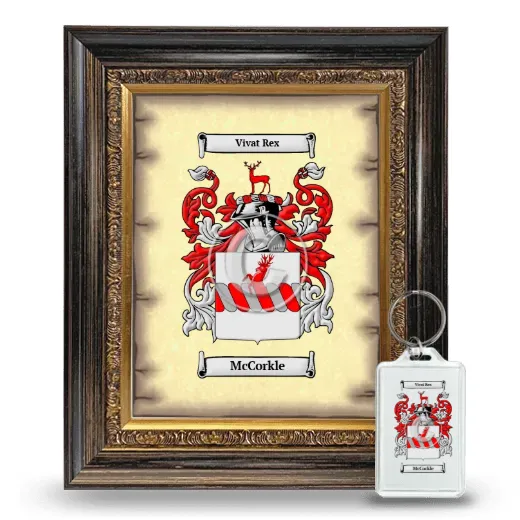 McCorkle Framed Coat of Arms and Keychain - Heirloom