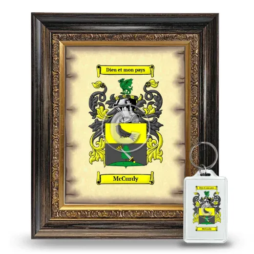 McCurdy Framed Coat of Arms and Keychain - Heirloom