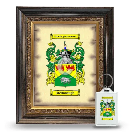 McDonaugh Framed Coat of Arms and Keychain - Heirloom