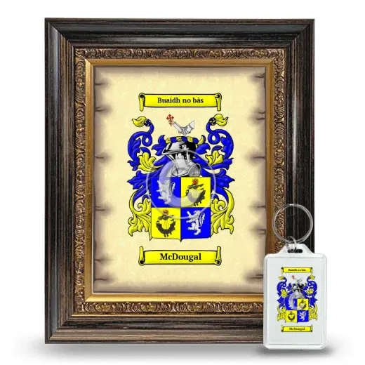 McDougal Framed Coat of Arms and Keychain - Heirloom