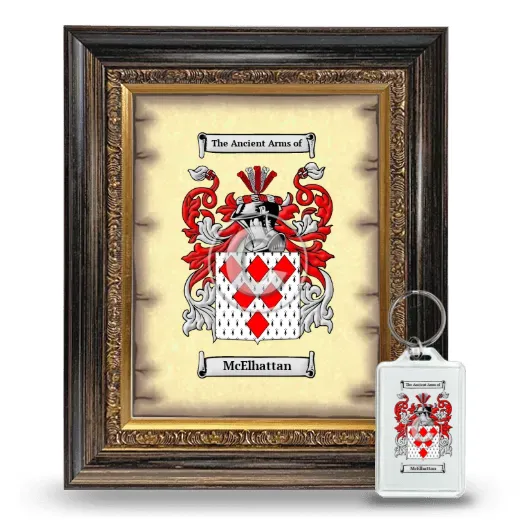 McElhattan Framed Coat of Arms and Keychain - Heirloom