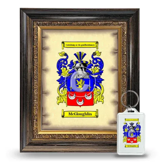 McGloughlin Framed Coat of Arms and Keychain - Heirloom