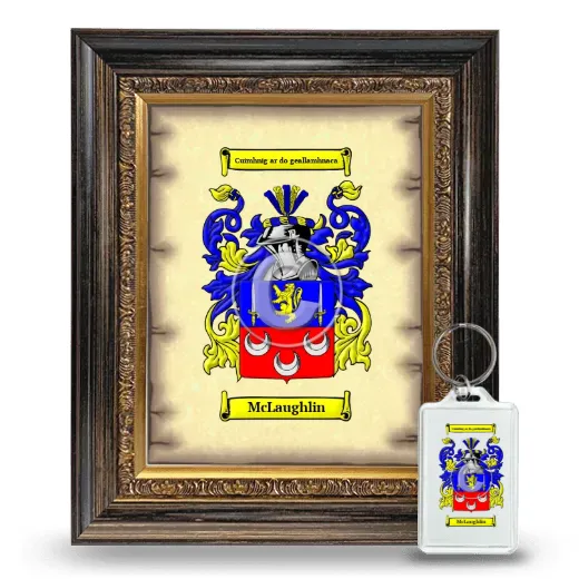 McLaughlin Framed Coat of Arms and Keychain - Heirloom