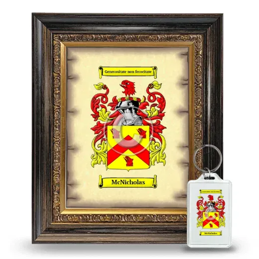 McNicholas Framed Coat of Arms and Keychain - Heirloom