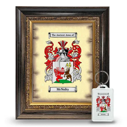 McNulty Framed Coat of Arms and Keychain - Heirloom