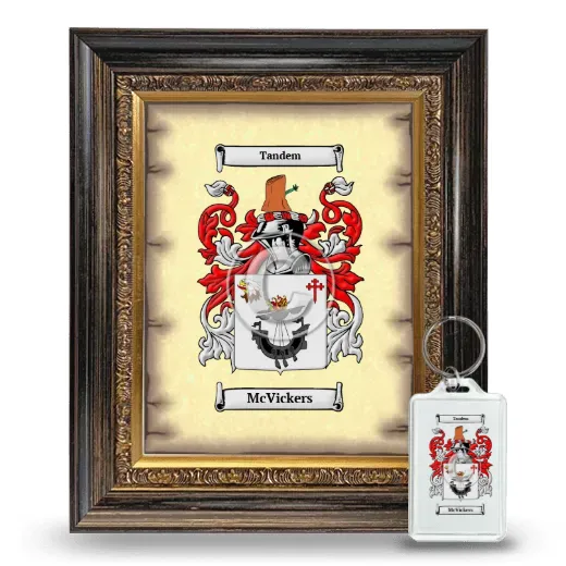 McVickers Framed Coat of Arms and Keychain - Heirloom