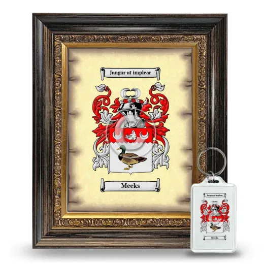 Meeks Framed Coat of Arms and Keychain - Heirloom