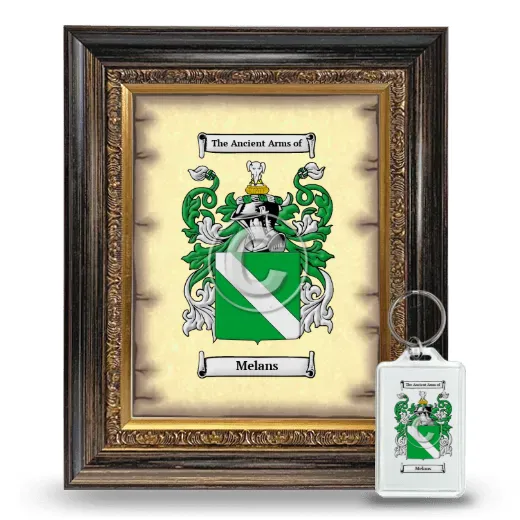 Melans Framed Coat of Arms and Keychain - Heirloom