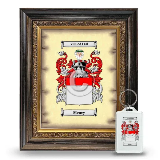 Mency Framed Coat of Arms and Keychain - Heirloom