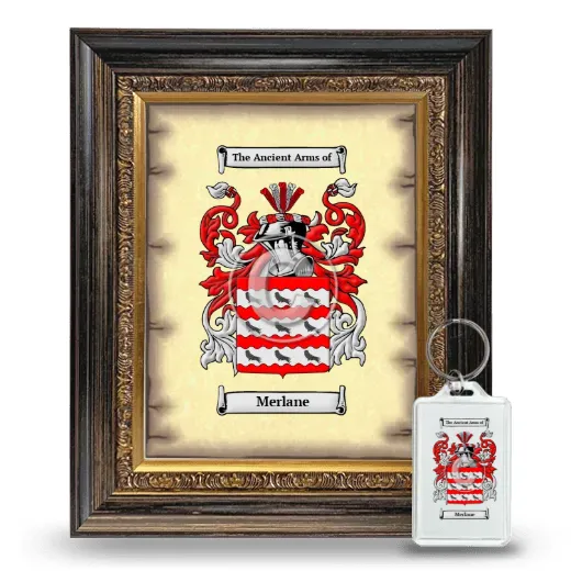 Merlane Framed Coat of Arms and Keychain - Heirloom