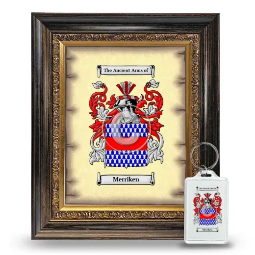 Merriken Framed Coat of Arms and Keychain - Heirloom