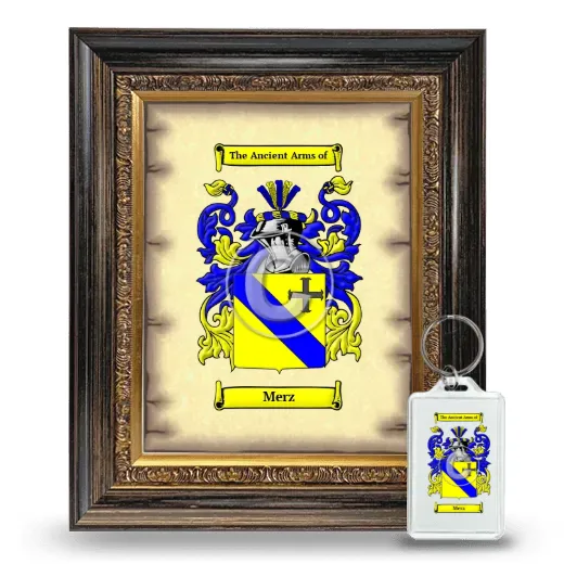 Merz Framed Coat of Arms and Keychain - Heirloom