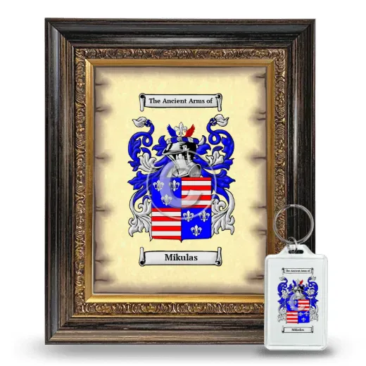 Mikulas Framed Coat of Arms and Keychain - Heirloom