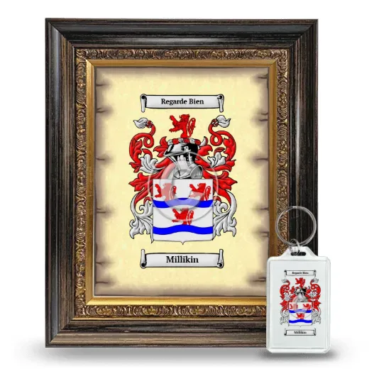 Millikin Framed Coat of Arms and Keychain - Heirloom