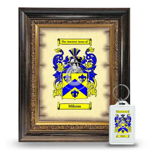 Milsom Framed Coat of Arms and Keychain - Heirloom