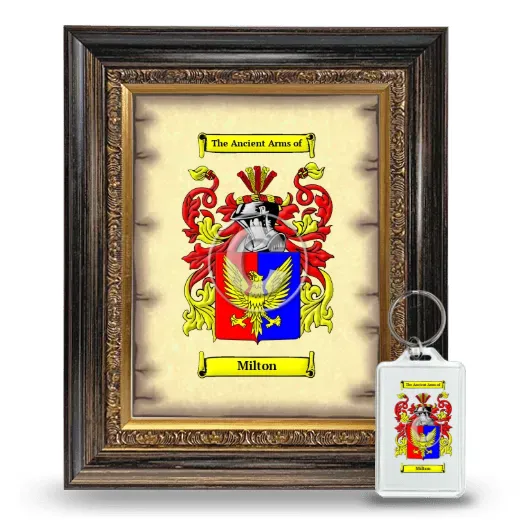 Milton Framed Coat of Arms and Keychain - Heirloom