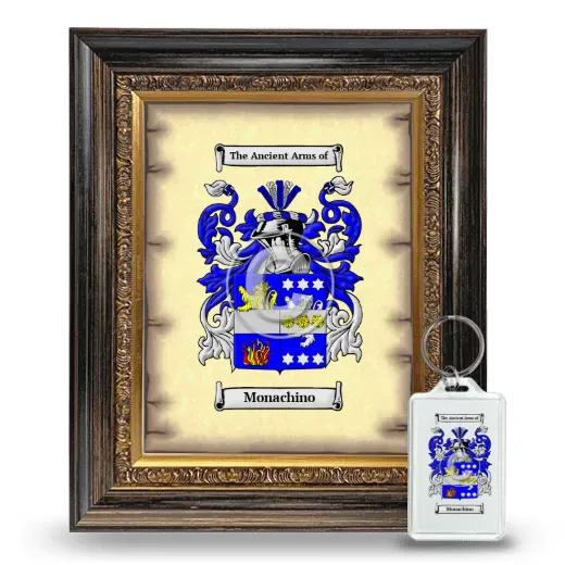 Monachino Framed Coat of Arms and Keychain - Heirloom