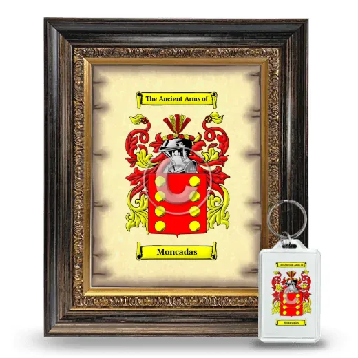 Moncadas Framed Coat of Arms and Keychain - Heirloom
