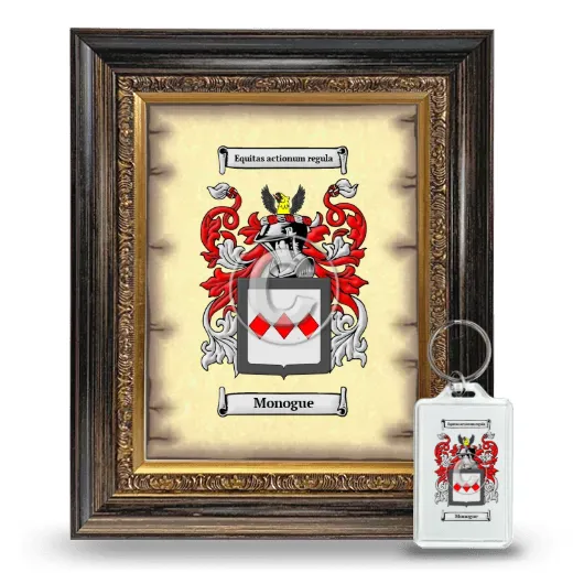 Monogue Framed Coat of Arms and Keychain - Heirloom