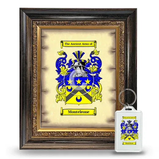 Monteleone Framed Coat of Arms and Keychain - Heirloom