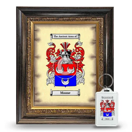 Moone Framed Coat of Arms and Keychain - Heirloom